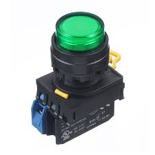 Nút nhấn Idec nhả lồi có đèn, Ø22, 220V AC/DC, , 1NO, nhấn nhả, màu xanh, YW1L-M2E10QM3G